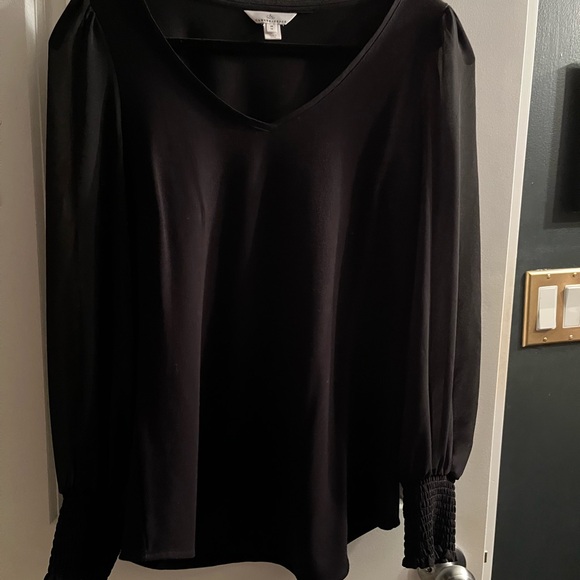 RW & CO Black Puff Sleeve Long Blouse - Picture 1 of 3